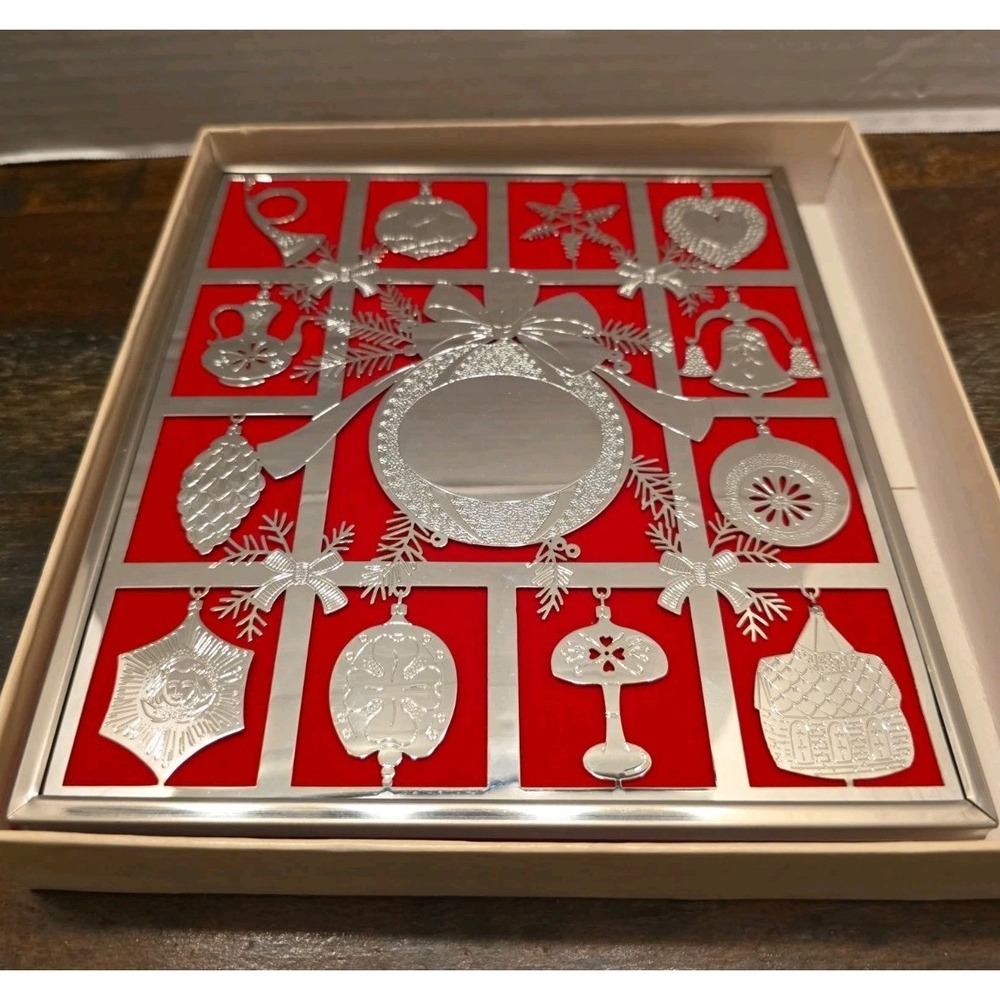 Vintage Melannco Rhodium Plated Christmas Photo Album 3D Ornament Cover NIB
